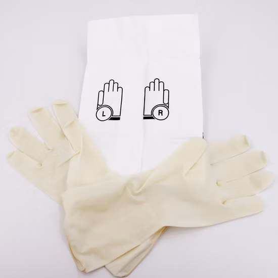 100 % natürliche Latex-Handschuhe aus Latex. Chirurgische Handschuhe